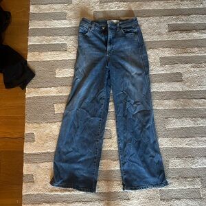 Reformation Dark Blue Wide-Leg High-Rise Jeans